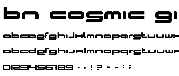 BN Cosmic Girl font